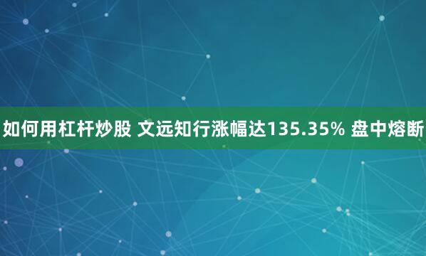如何用杠杆炒股 文远知行涨幅达135.35% 盘中熔断