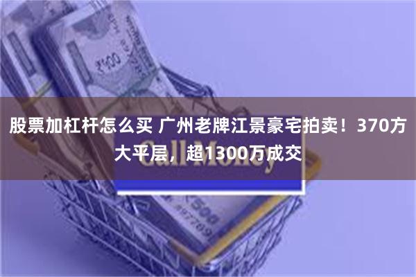股票加杠杆怎么买 广州老牌江景豪宅拍卖！370方大平层，超1300万成交