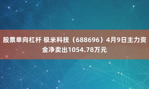 股票单向杠杆 极米科技（688696）4月9日主力资金净卖出1054.78万元
