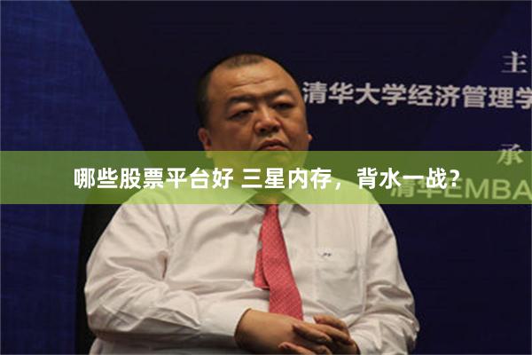 哪些股票平台好 三星内存，背水一战？