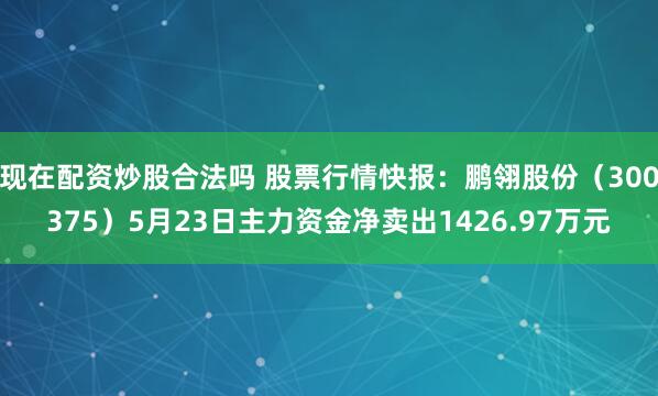 现在配资炒股合法吗 股票行情快报：鹏翎股份（300375）5月23日主力资金净卖出1426.97万元