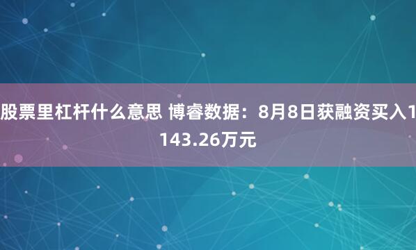 股票里杠杆什么意思 博睿数据：8月8日获融资买入1143.26万元